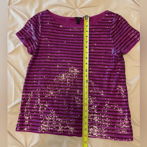 J.Crew Purple Stripe Sequin Top Size Small - Picture 6 of 8